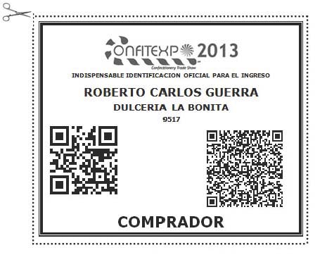 GAFETE DE COMPRADOR C2013